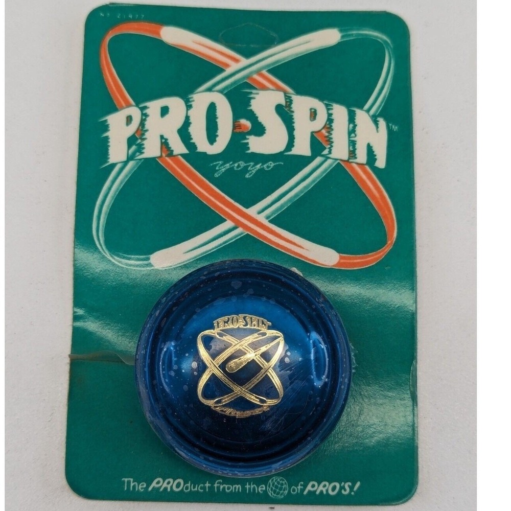 Vintage 1984 Duncan Pro-Spin Yoyo Blue Gold Logo New in Package 21477 Retro Toy